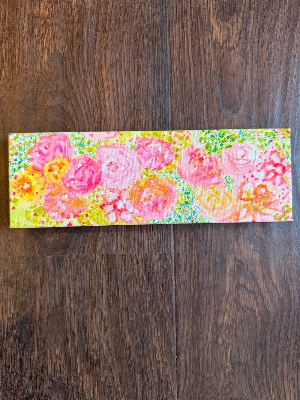 Pink Floral Abstract Canvas Wall Art by